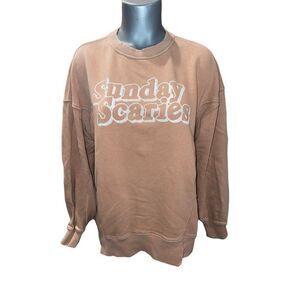 Aerie American Eagle oversized sweatshirt cozy Sunday scarlets XS
